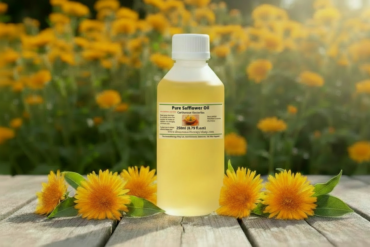 250ml Safflower Oil with correct label size and original oil color