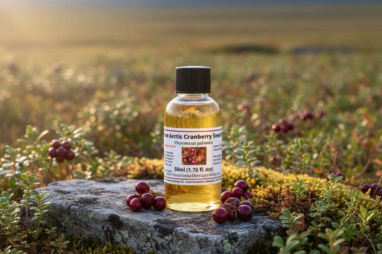 50ml Arctic Cranberry Seed Oil on natural surface