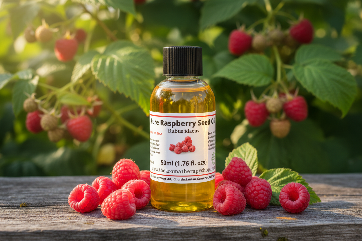 50ml Raspberry Seed Oil on natural surface