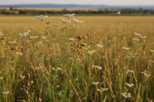 Bulgarian Coriandrum sativum with Seeds in Natural Setting