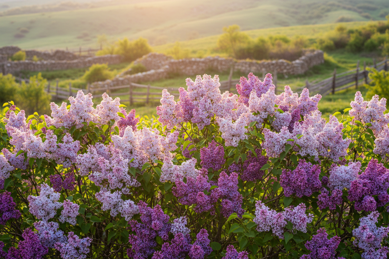 Bulgarian Lilac Blossom Wild Scene