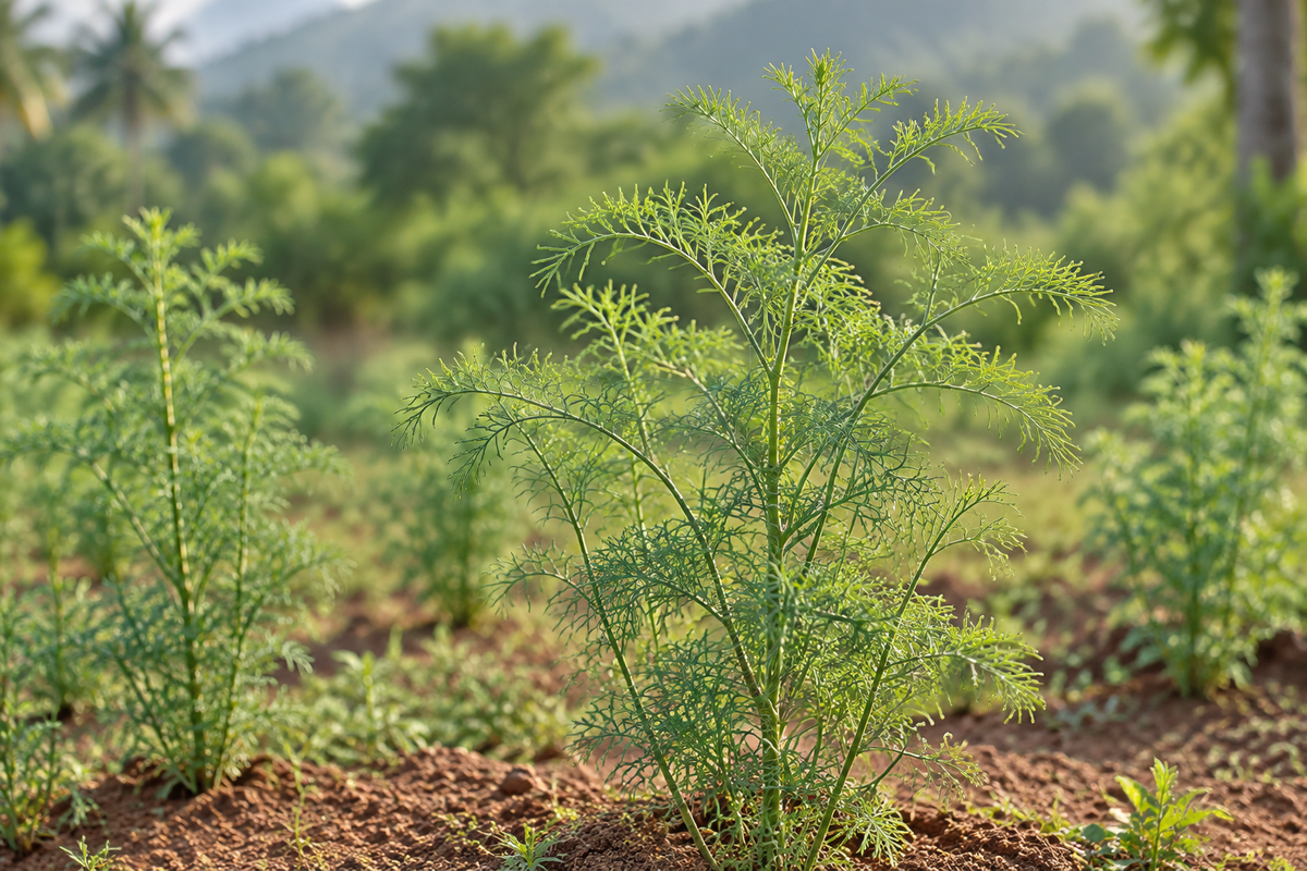 Davana showcase based on the supplied botanical reference in a new natural setting