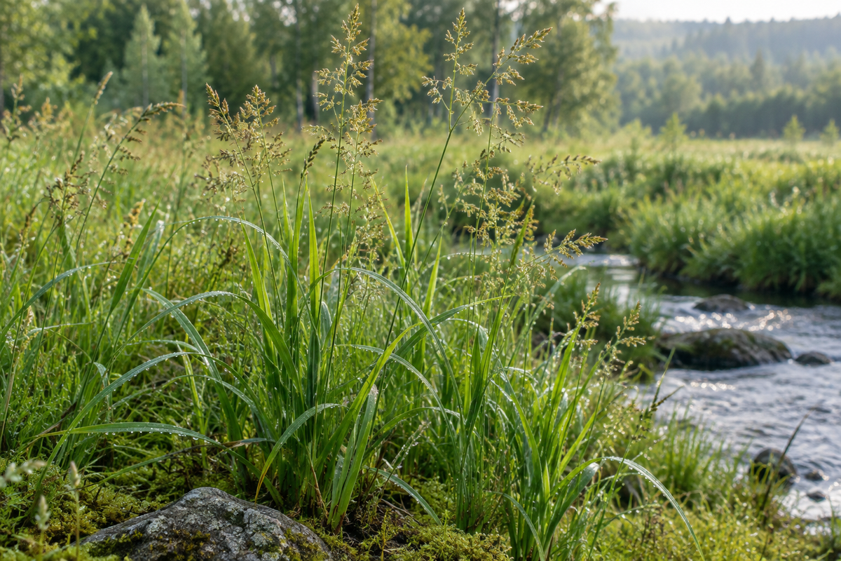 Holy Grass botanical showcase in a natural meadow setting