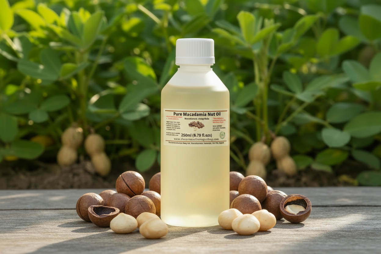 Macadamia Nut Oil 250ml with exact matching ribbed cap