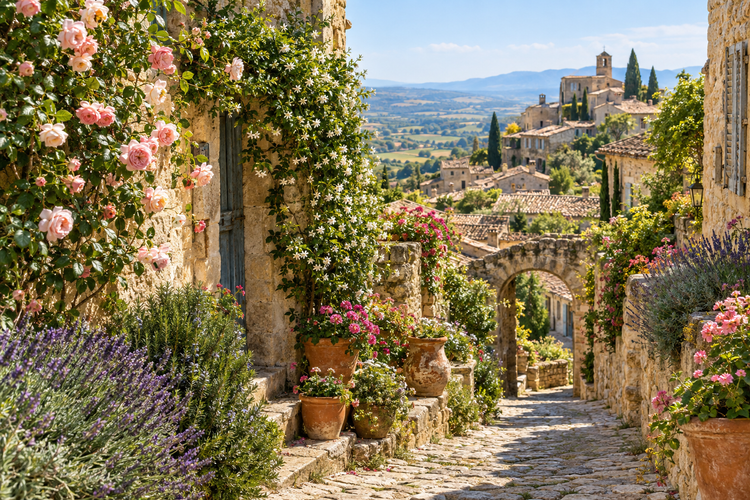 Provençal hill village scene for premium absolutes