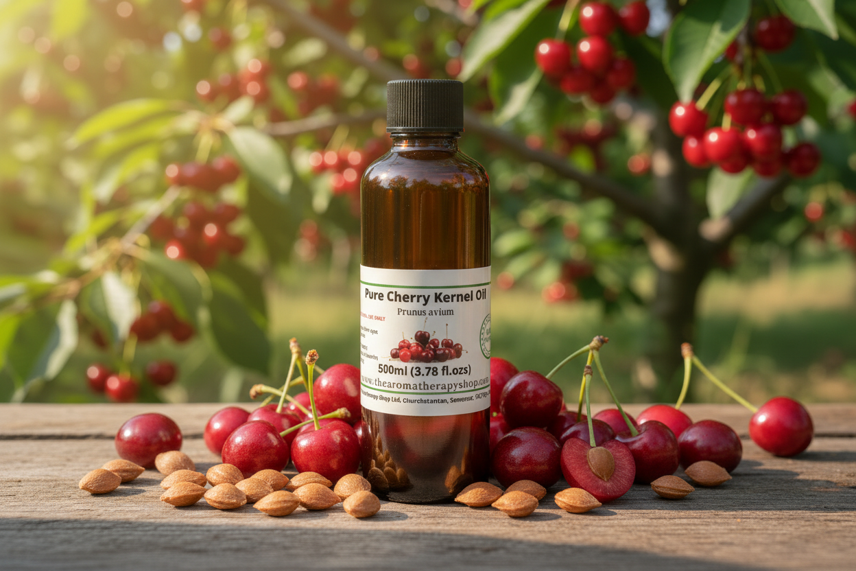 100ml Cherry Kernel Oil with Tall Brown Amber Bottle