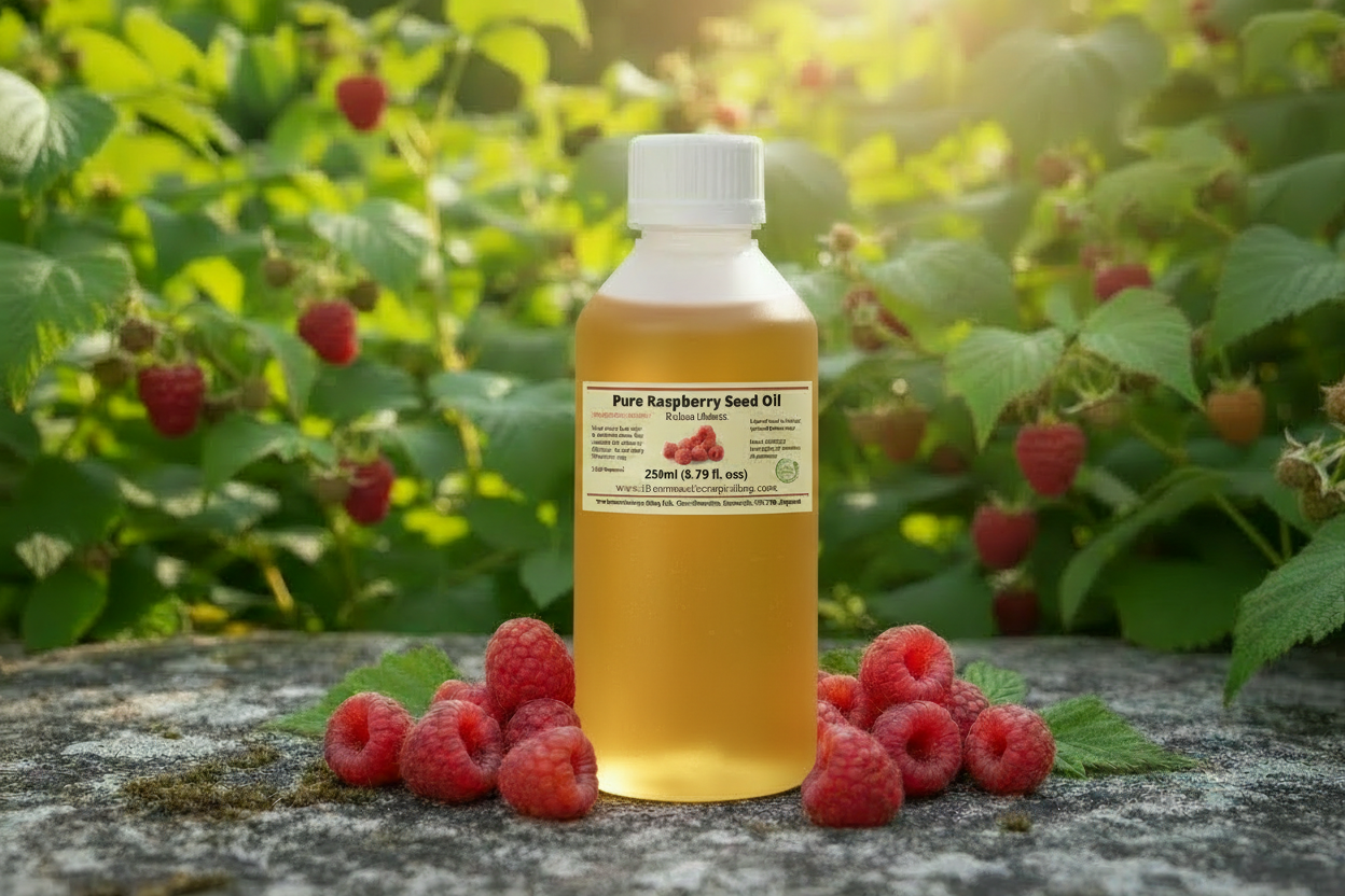 250ml Raspberry Seed Oil with golden-yellow to light amber oil color