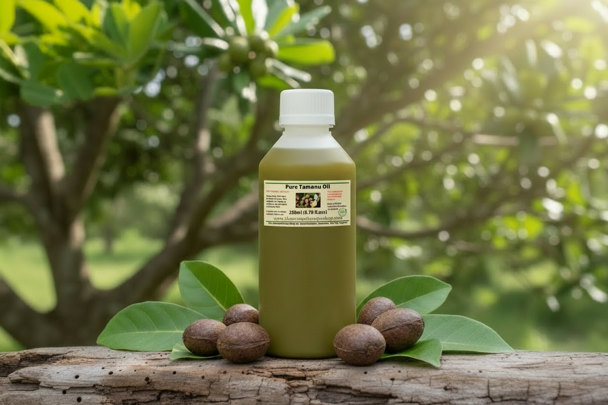 250ml Tamanu Oil with label added