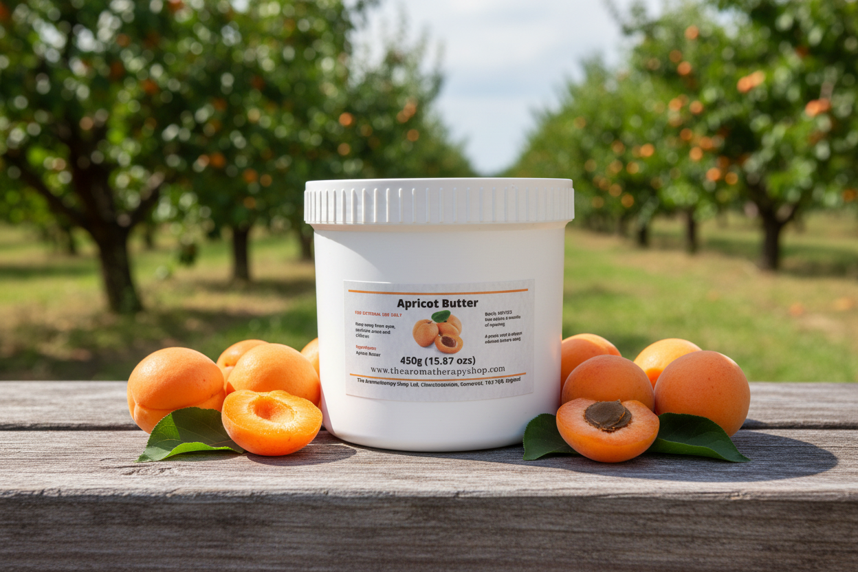 450g Apricot Butter pot with realistic grounding on bench