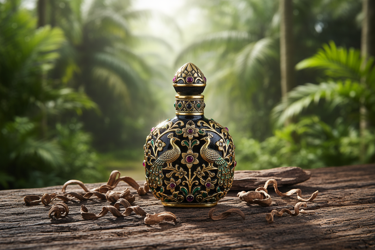 Agarwood Attar Bright Background