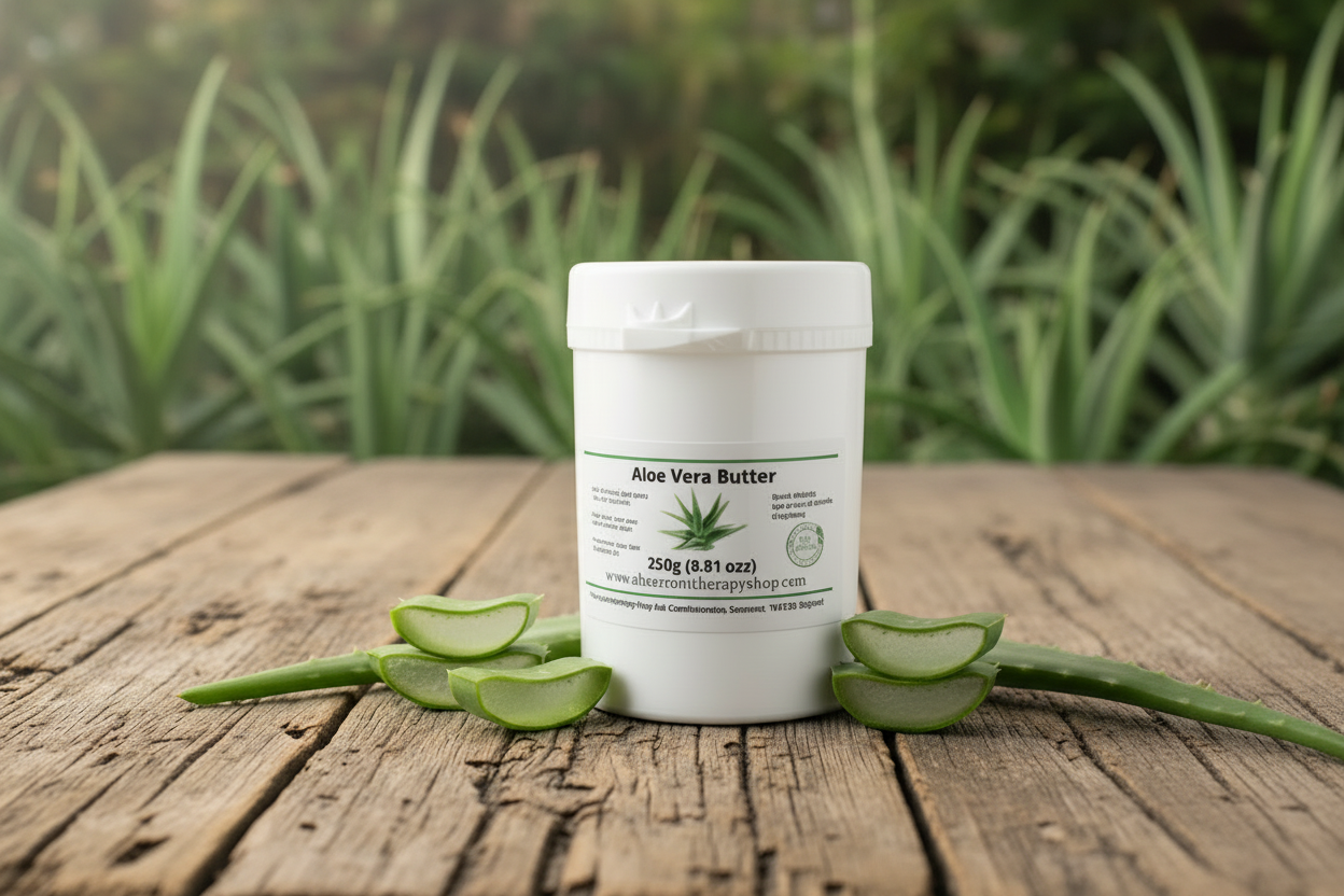 Aloe Vera Butter 250g in outdoor natural organic setting