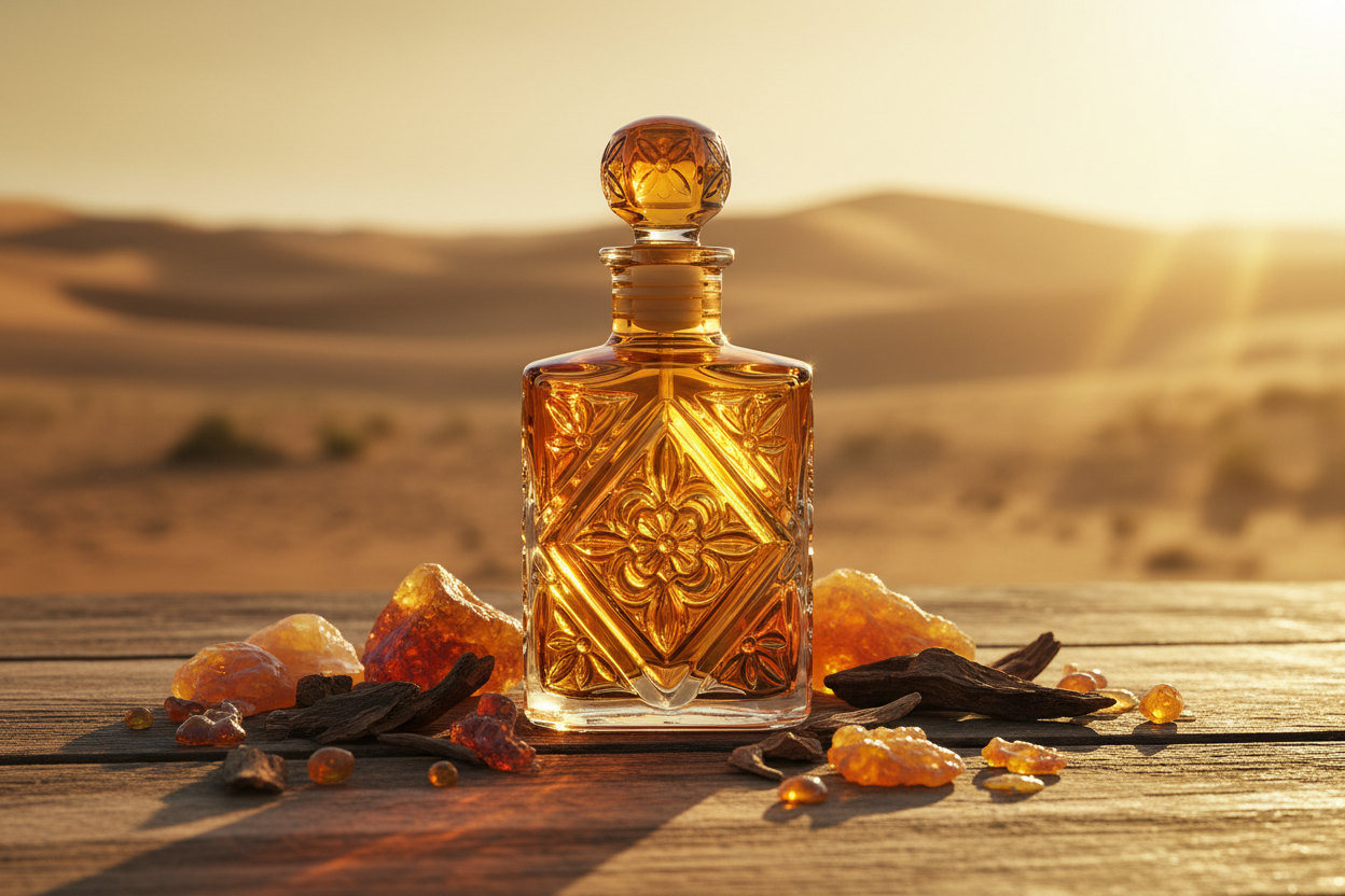 Amber Oud Attar Natural Outdoor Showcase
