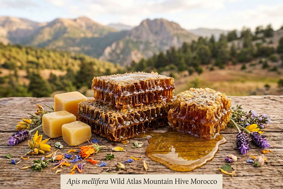Moroccan Beeswax Absolute — Apis mellifera | Wild Atlas Mountain Hive | Origin Morocco