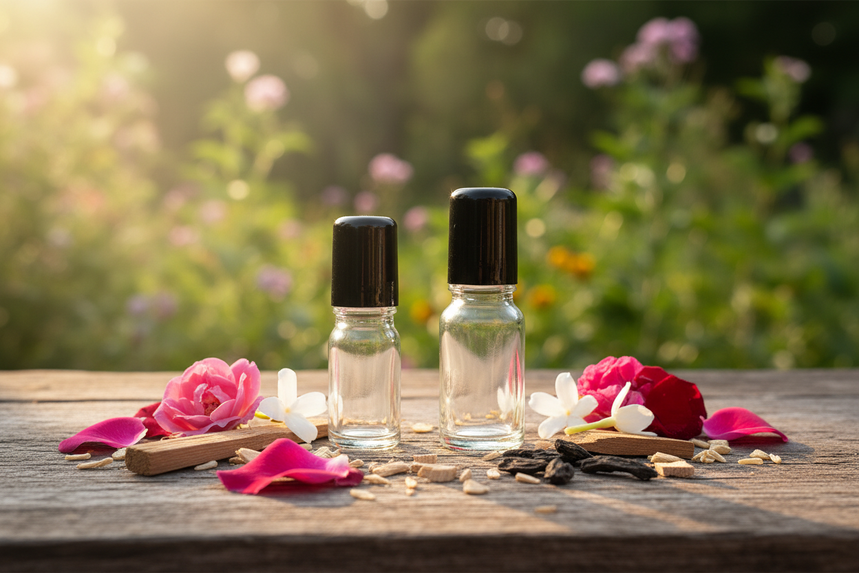 Attar roller bottles outdoor showcase