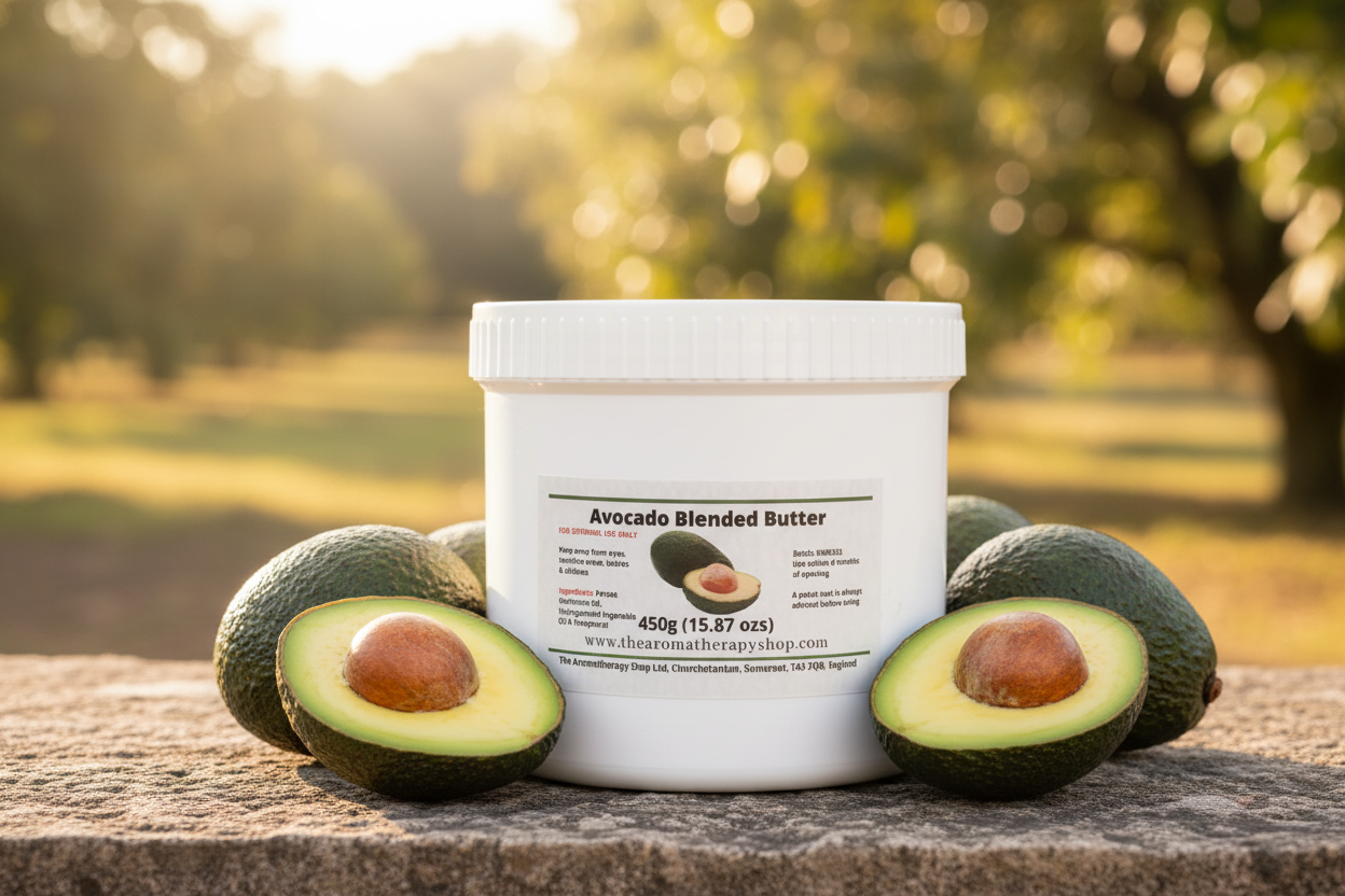 Avocado Blended Butter 450g in natural outdoor setting
