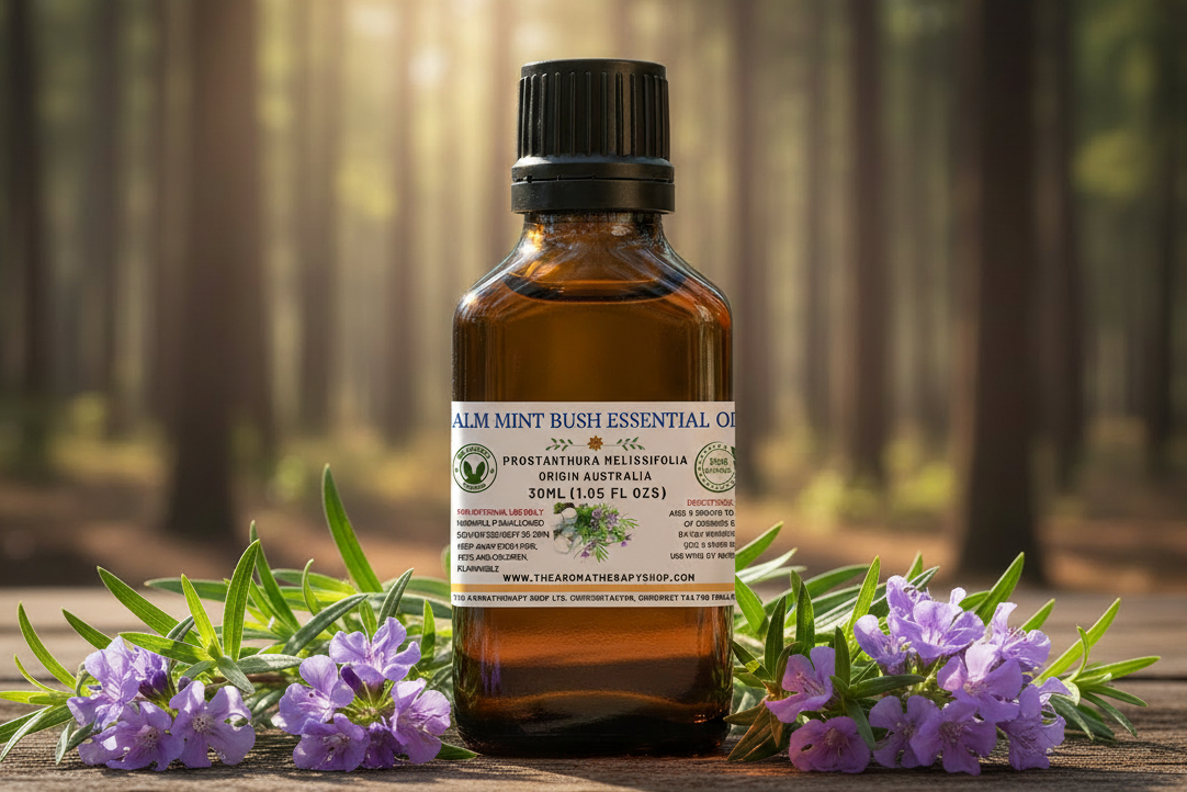 Balm Mint Bush 30ml Essential Oil outdoor showcase - new label file
