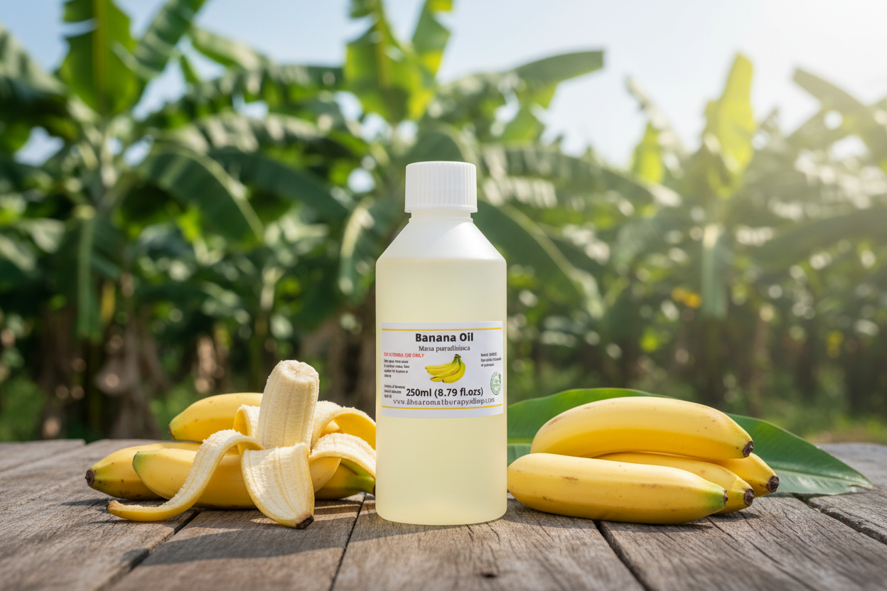 Banana Oil 250ml with tiny label and filled to top