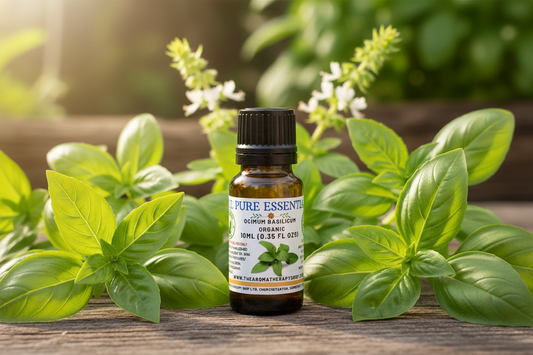 Basil Pure Essential Oil Outdoor Product Photography