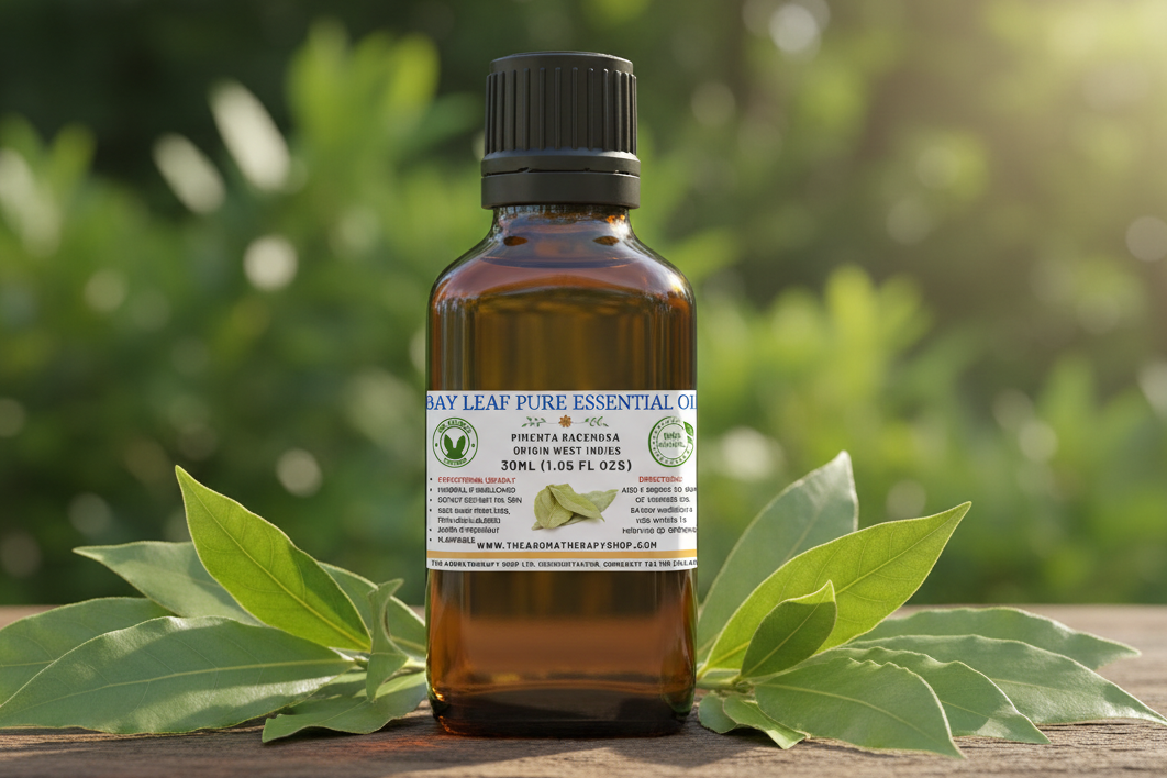 Bay Leaf 30ml Essential Oil Showcase - Centered Label