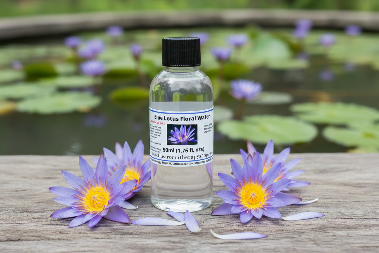 Blue Lotus Floral Water 50ml with clear water