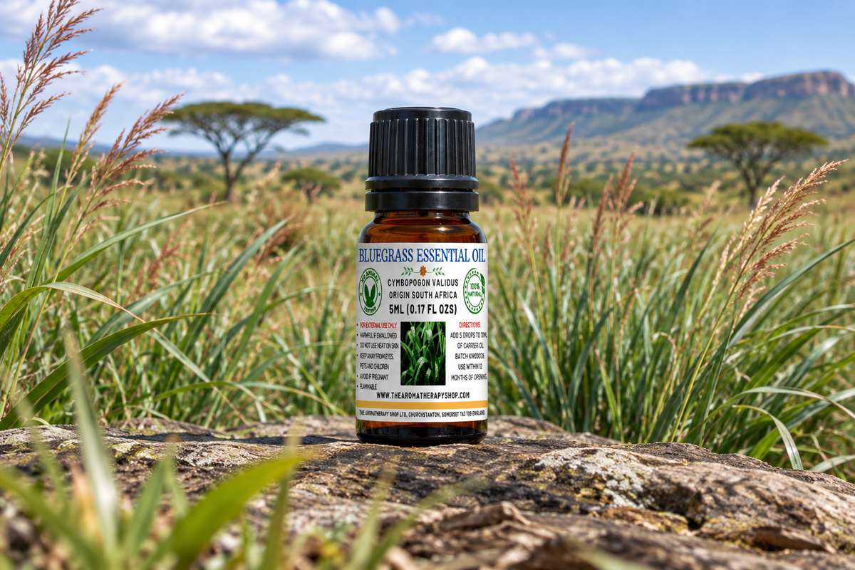 Bluegrass Essential Oil 5ml showcase, slimmer bottle