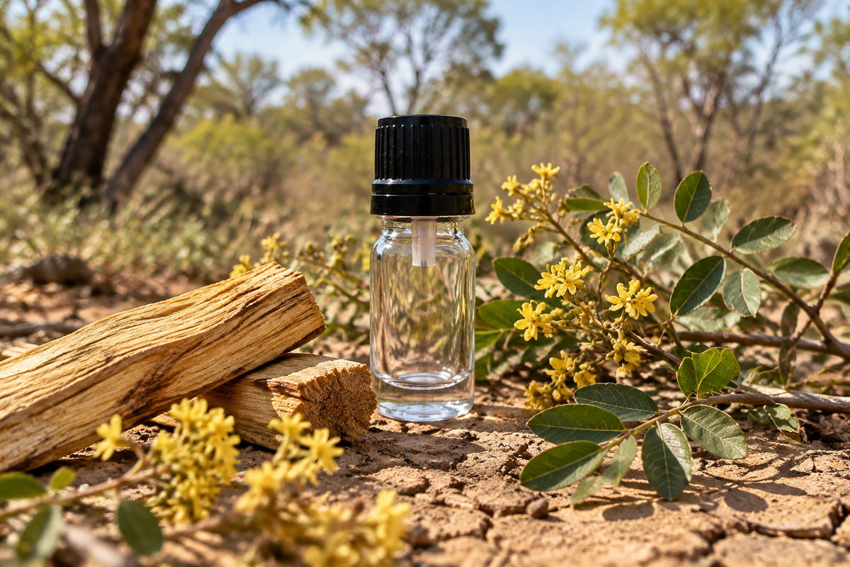 Bulnesia sarmientoi 1ml showcase, Paraguayan Gran Chaco background
