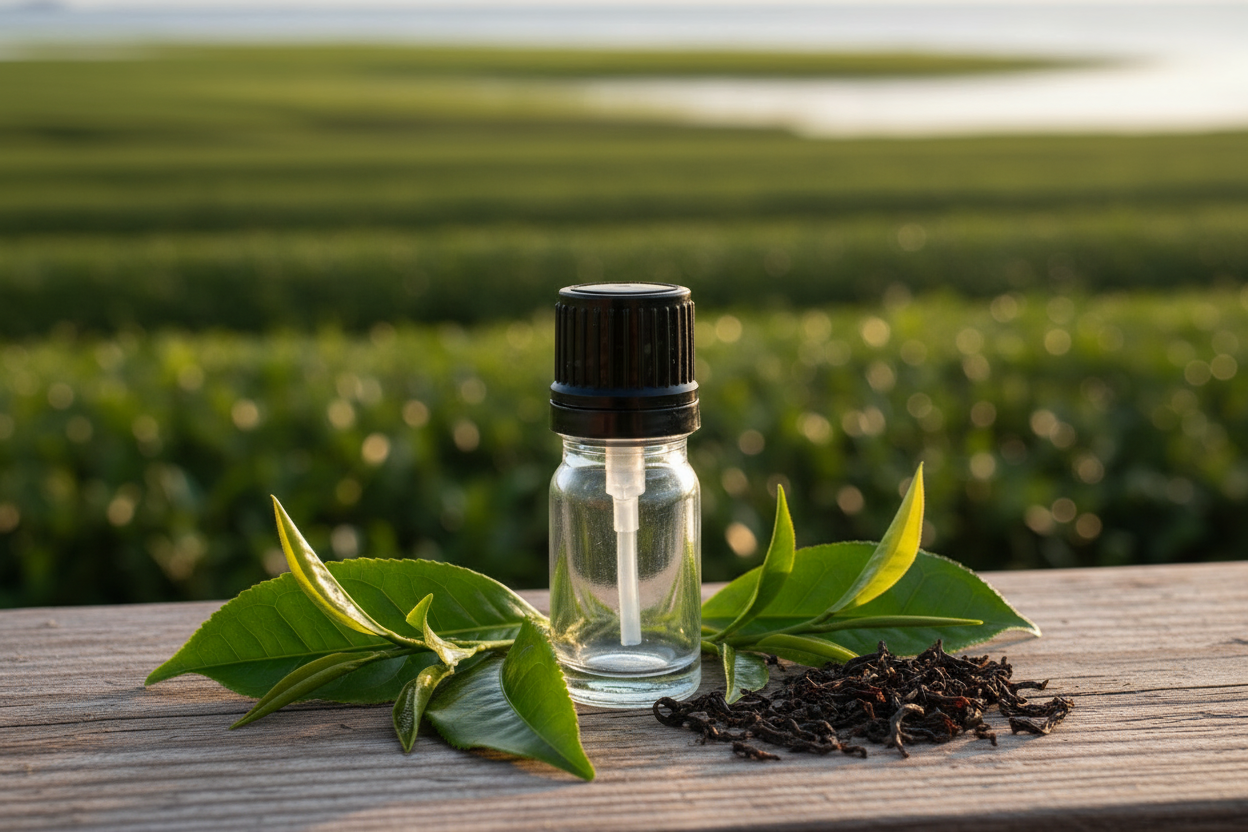 Camellia Sinensis Black Tea 1ml Clear Glass Bottle Showcase