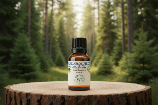 Canadian Fir Balsam Absolute with pine forest background