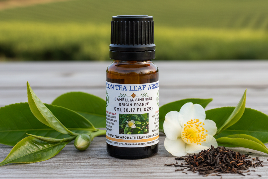 Ceylon Tea Leaf Absolute 5ml in a French tea plantation setting