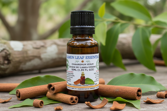 Cinnamon Leaf Essential Oil outdoor product photography