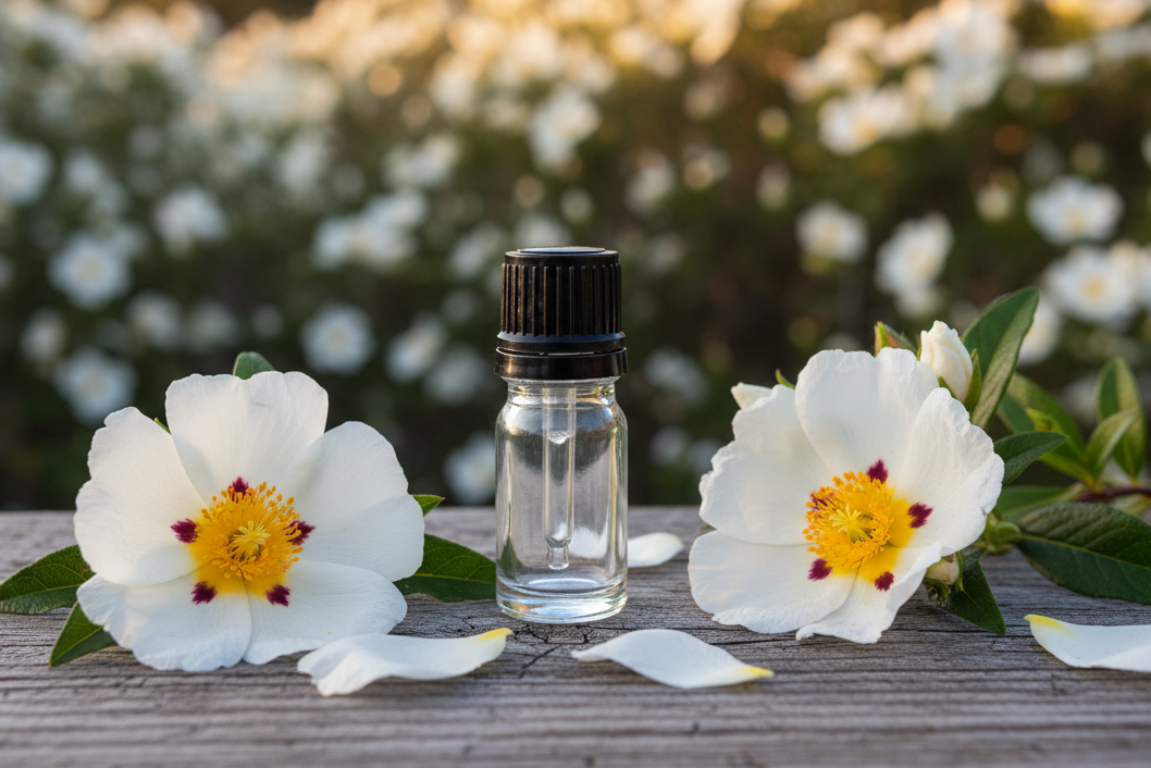 Cistus Ladanifer 1ml Clear Glass Bottle Showcase