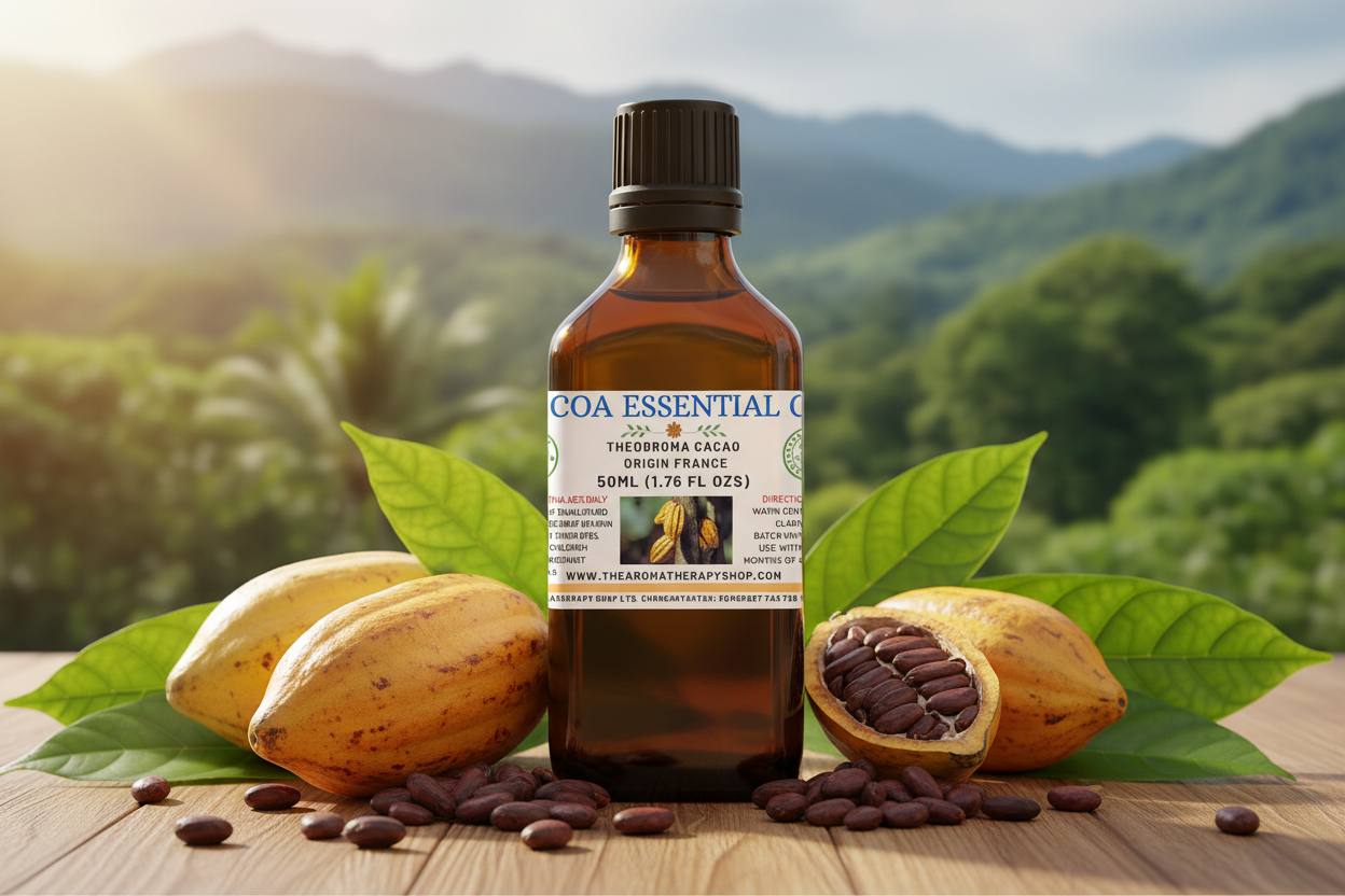 Cocoa Essential Oil 50ml Product Photography