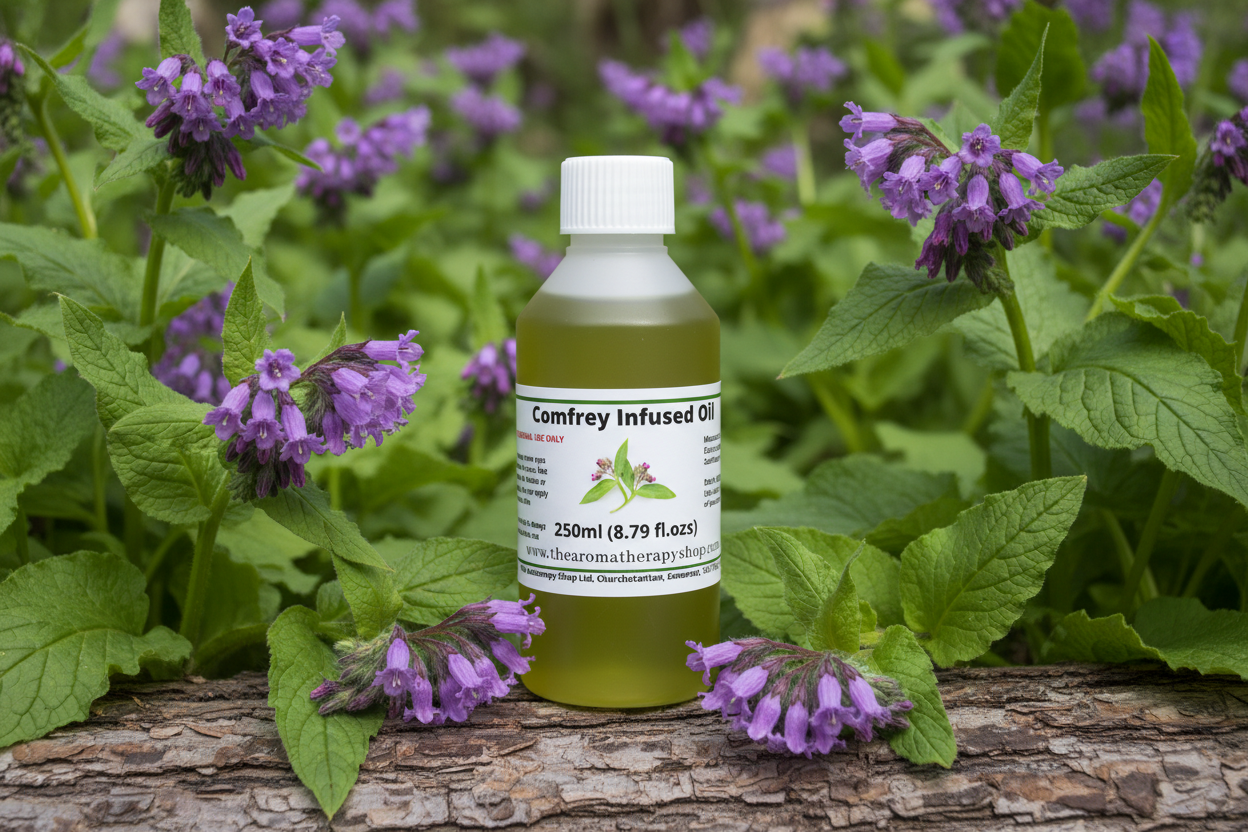 Comfrey Infused Oil 250ml Product Photo - Olive Oil Color