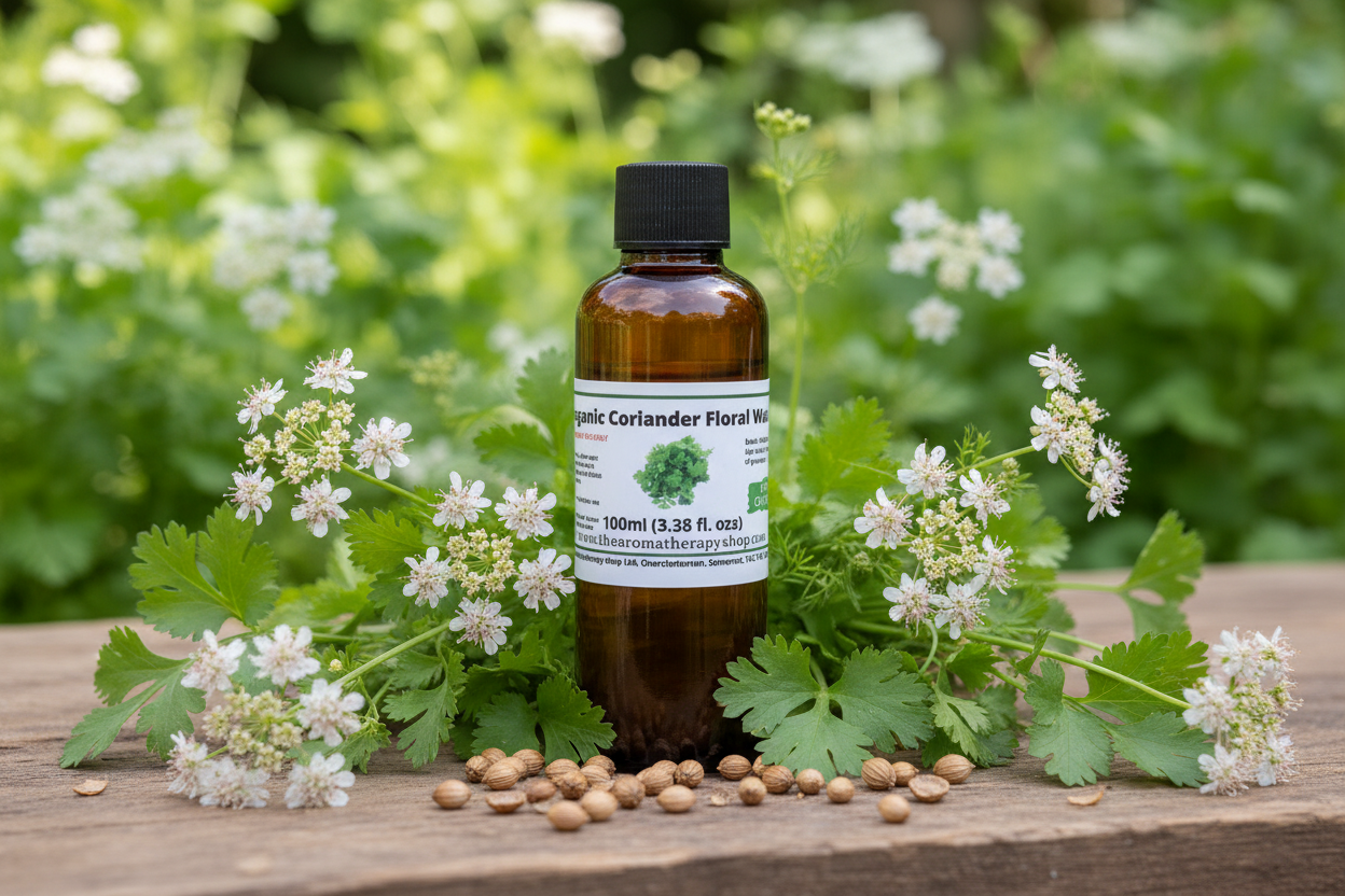 Coriander Floral Water 100ml with Natural Background