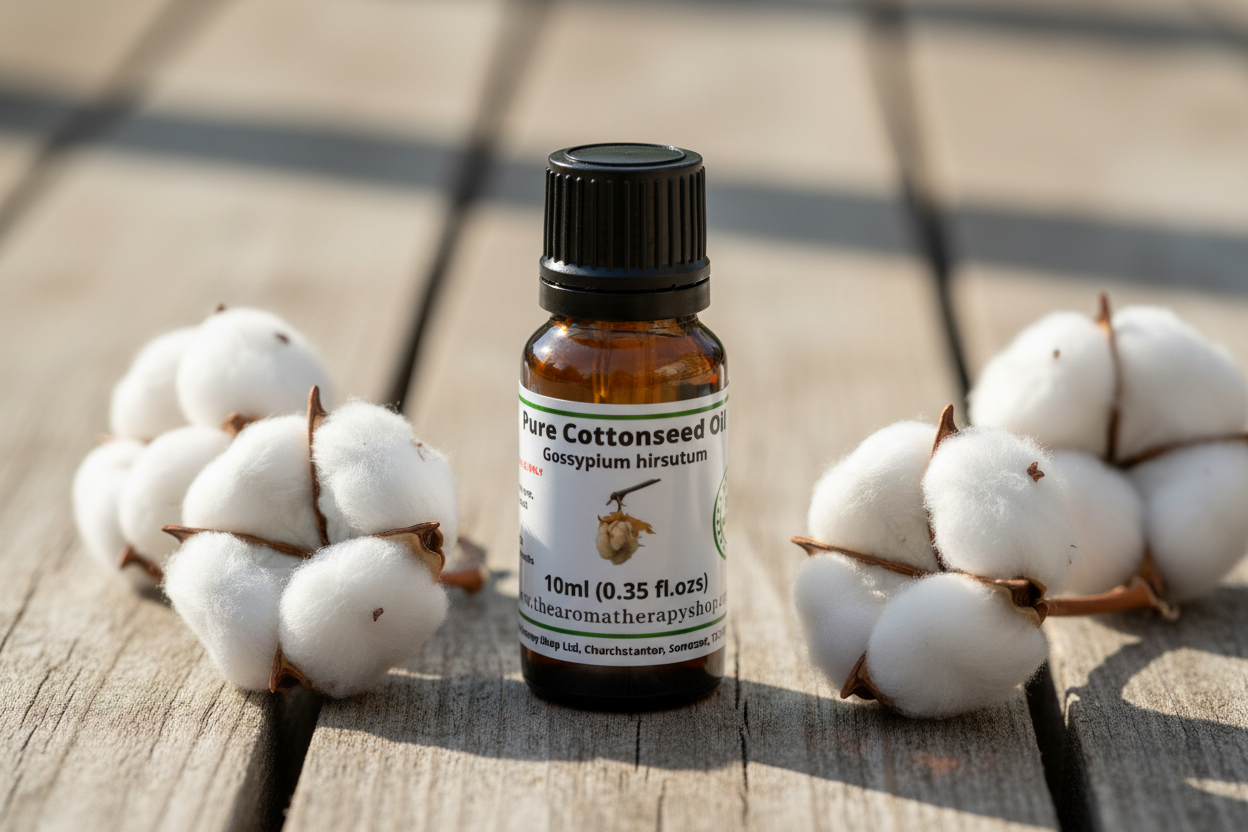 Cottonseed oil bottle large prominent view