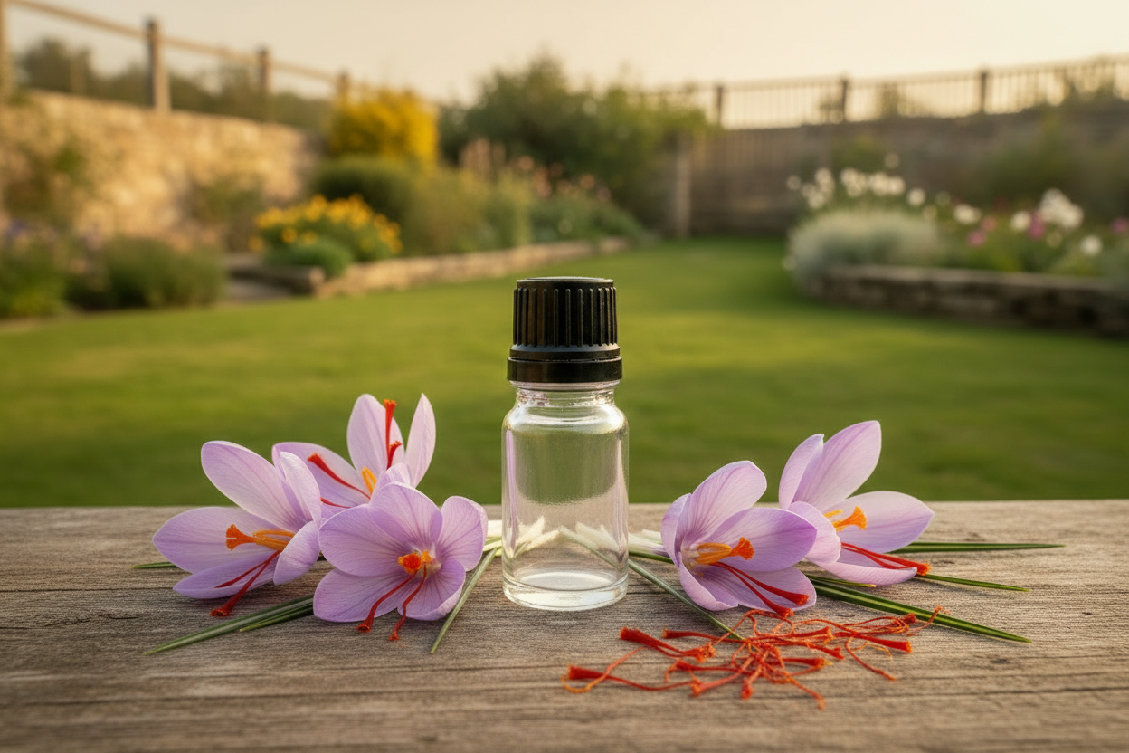 Crocus sativus Clean Garden Background Showcase