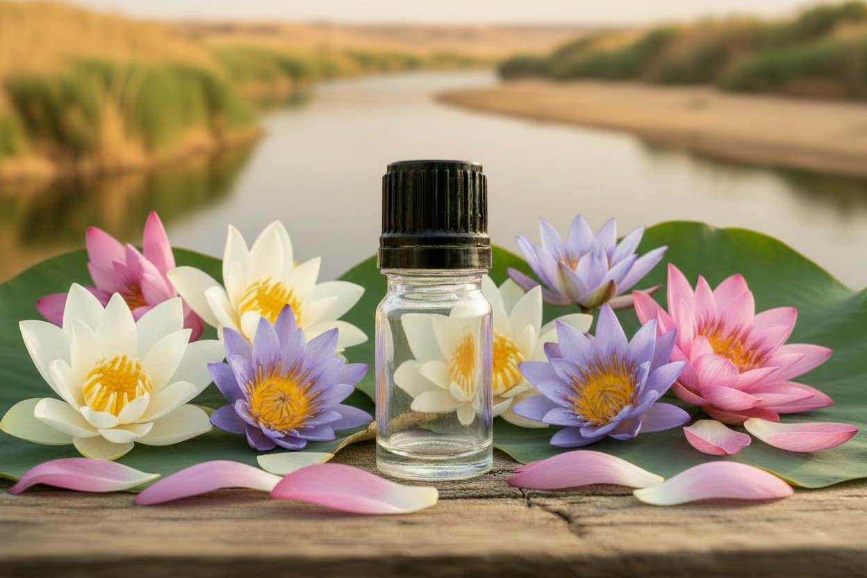 Egyptian Lotus — Nile Background Restored