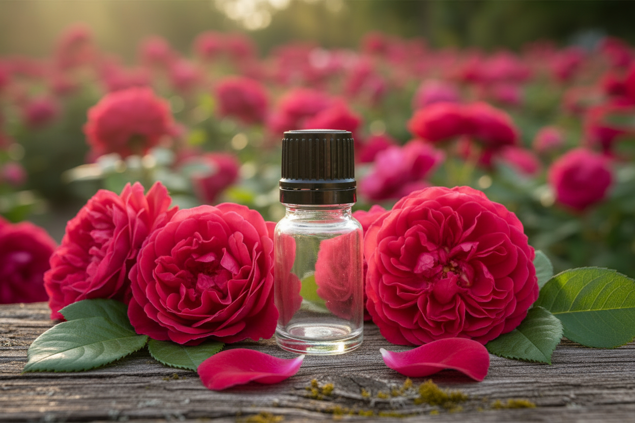 Egyptian Rosa Damascena — Empty Bottle Scene