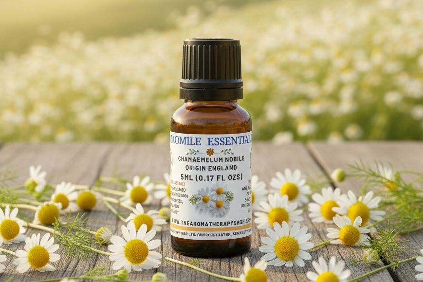 English Chamomile 5ml Essential Oil Showcase - Correct Bottle