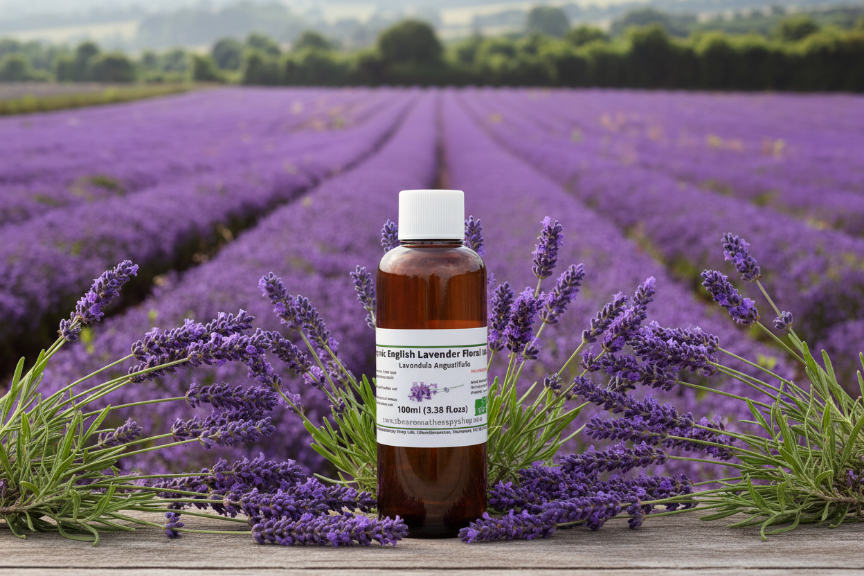 English Lavender Floral Water 100ml with Natural Background