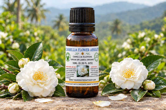 Fresh Camellia showcase using the original Calendula bottle reference