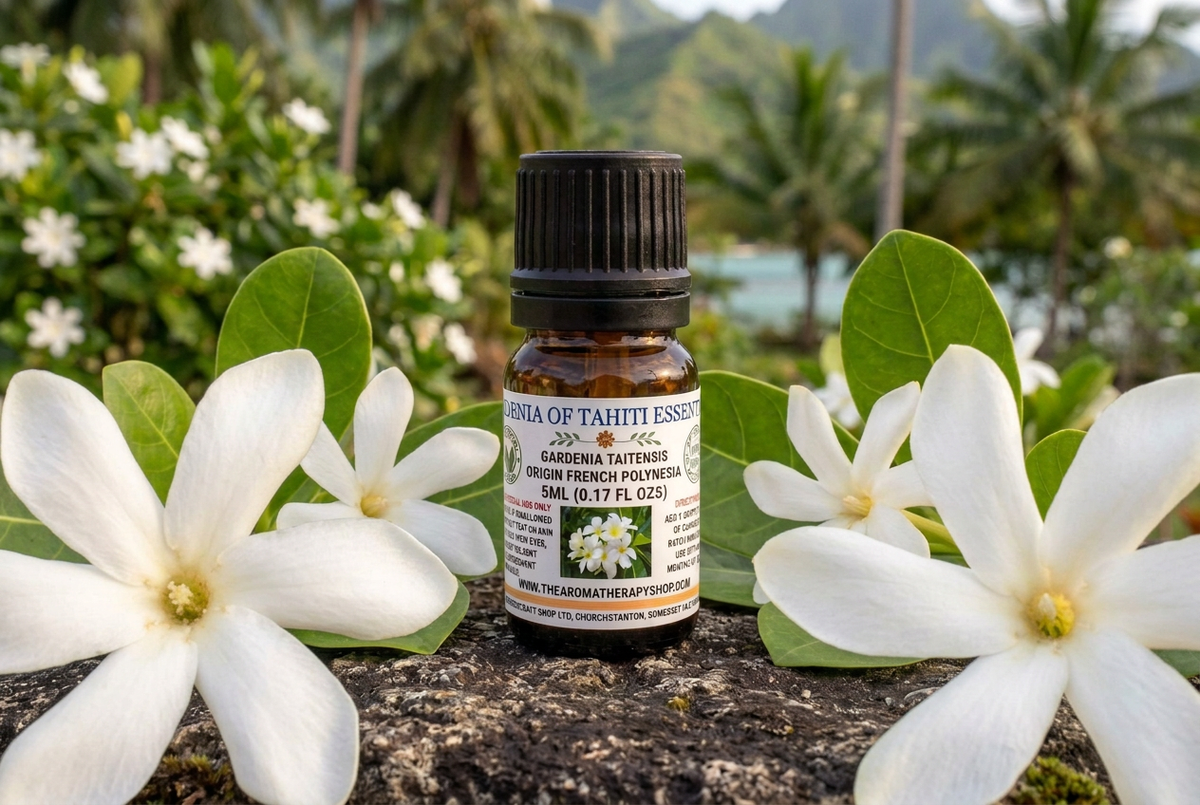 Gardenia of Tahiti showcase revised with larger tiare flowers, keeping everything else unchanged