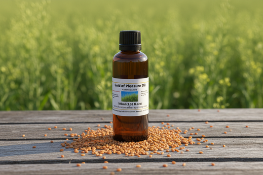 Gold of Pleasure Oil 100ml bottle in natural setting