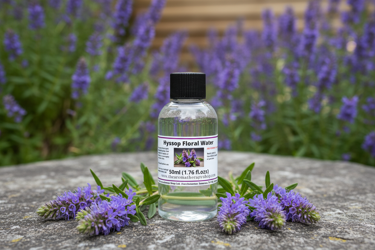 Hyssop Floral Water 50ml in natural outdoor setting