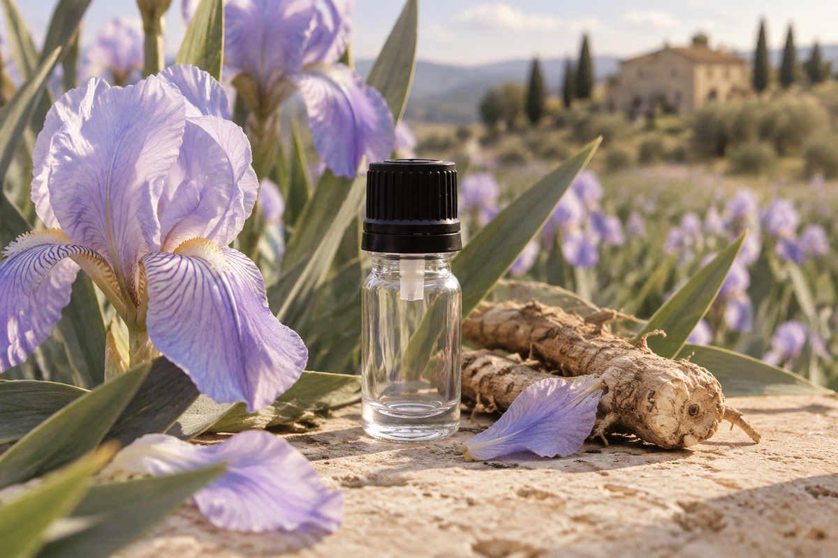 Iris pallida 1ml showcase, Tuscan background