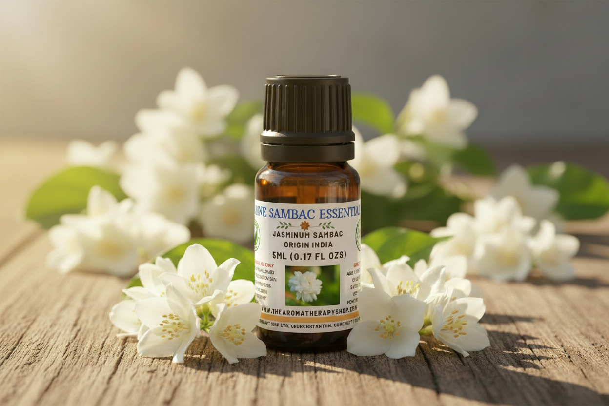 Jasmine Sambac 5ml Essential Oil with Natural Background