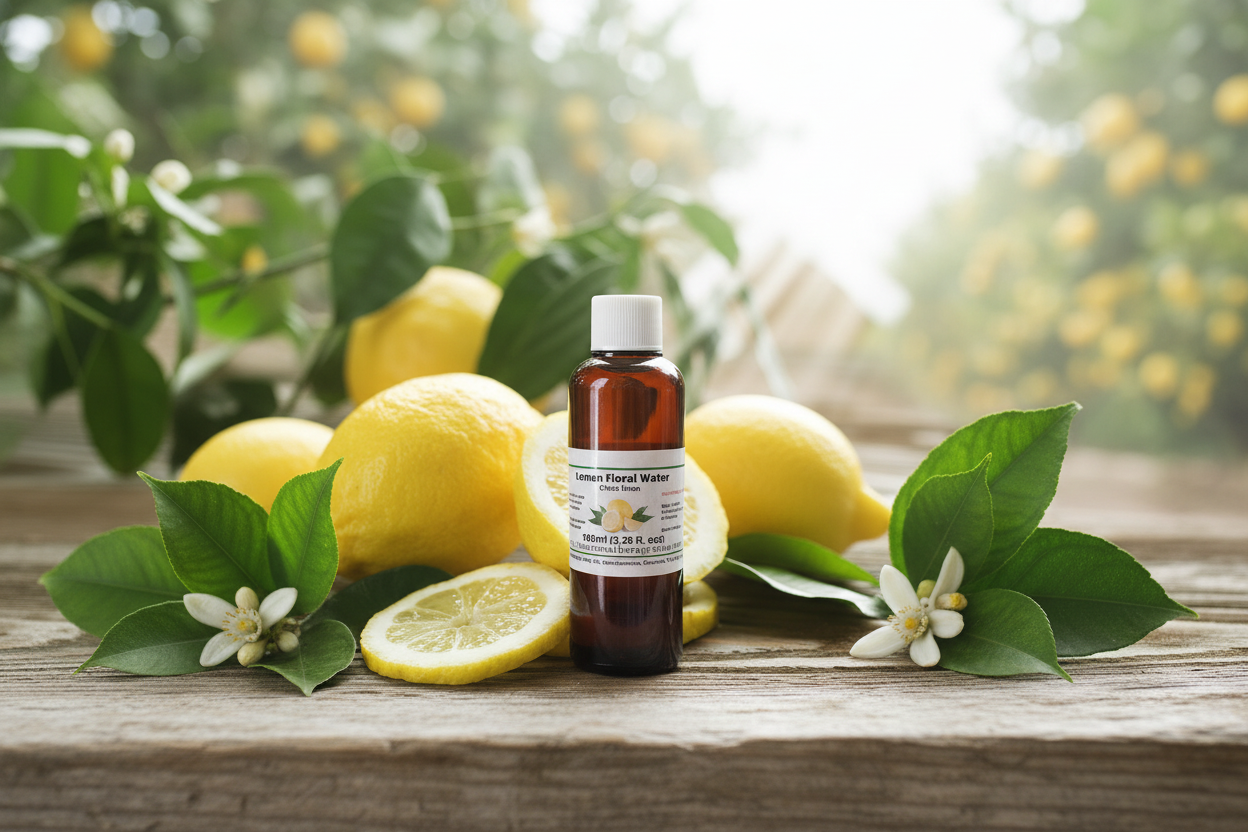 Lemon Floral Water 100ml with Natural Background