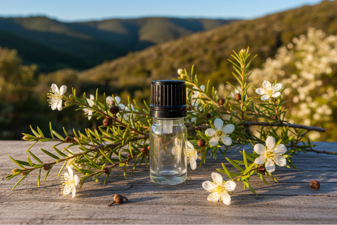 Leptospermum Scoparium Manuka Botanically Precise New Zealand 1ml Bottle Showcase