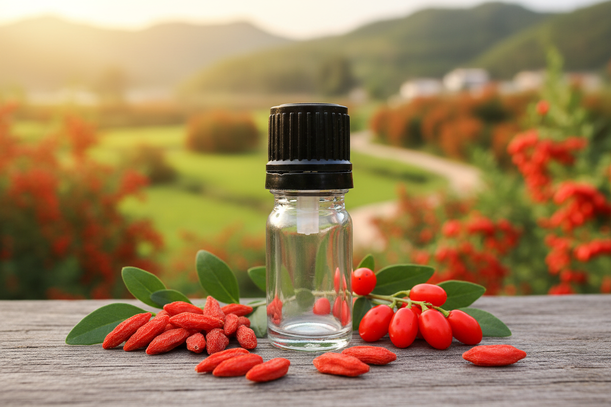 Lycium Barbarum Goji Berry Chinese Landscape 1ml Bottle Showcase