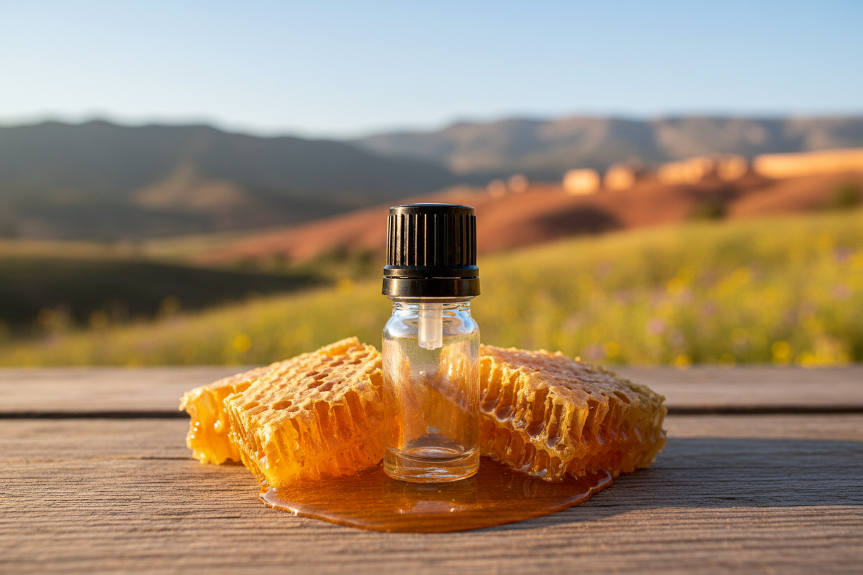 Moroccan Apis Mellifera Honey Honeycomb Only 1ml Bottle Showcase